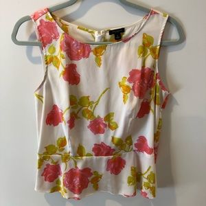 Ann Taylor Floral Peplum Blouse